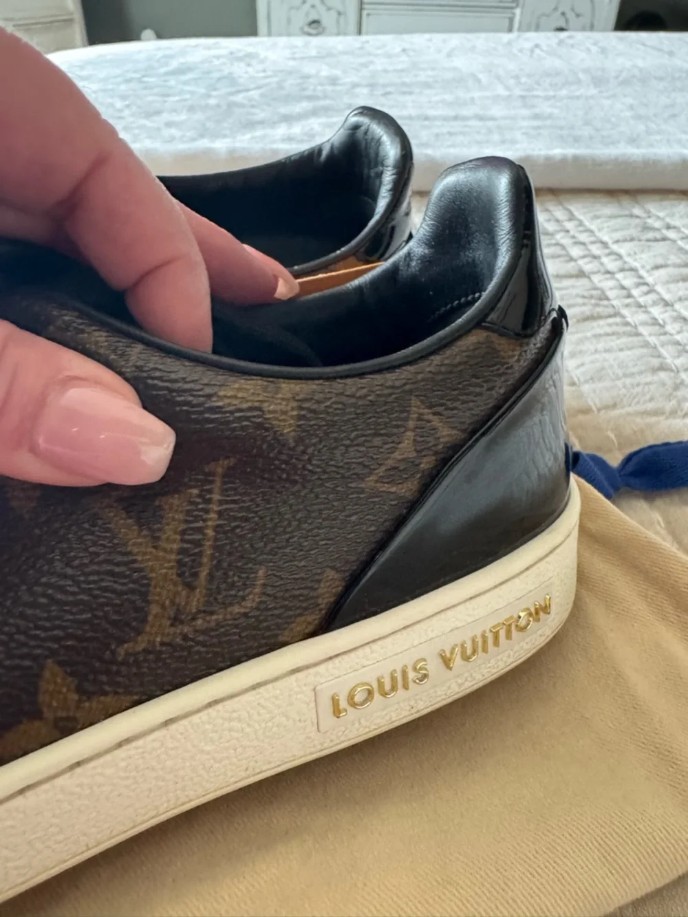 Louis Vuitton Women’s Brown Monogram Low-Top Lace-Up Sneakers - Picture 8 of 9